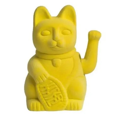 Design-lahja – chat chanceux jaune velour lcc 
