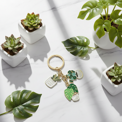 Succulent Plant Keychain