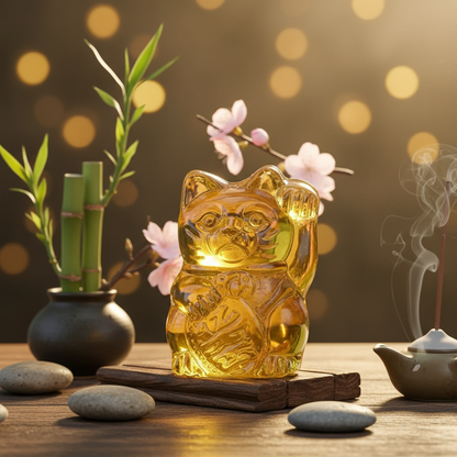 Yellow Lucky Cat Statuette