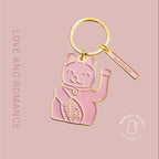 Regalo de diseño – porte cles chat chanceux rose donkey 