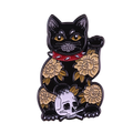 Pin's Chat Chanceux Noir Crâne | Oggetti di design e regali originali