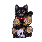 Pin's Chat Chanceux Noir Crâne | Oggetti di design e regali originali
