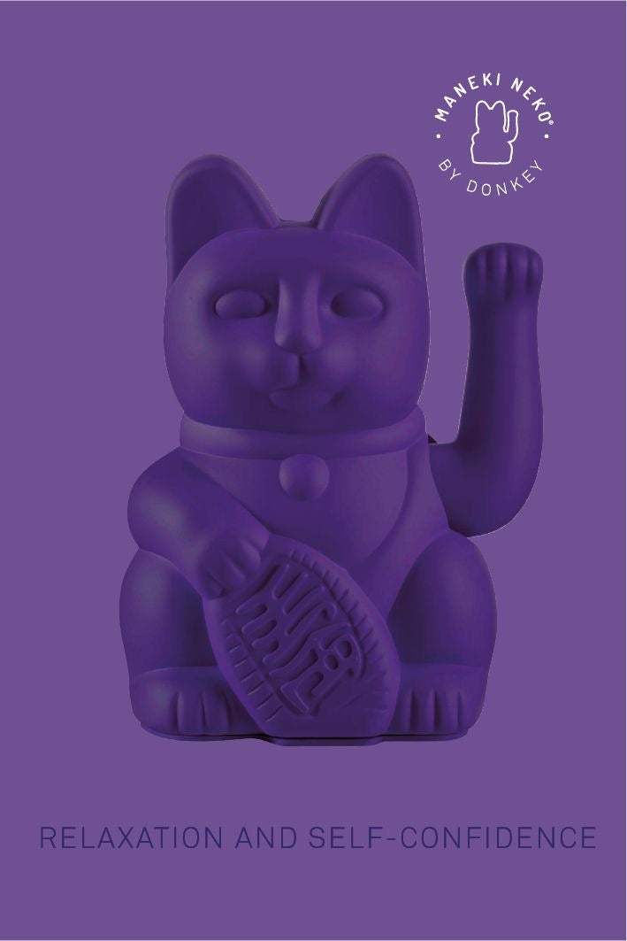 Oggetto regalo di design – chat chanceux violet donkey 