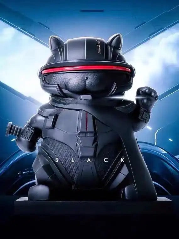 Regalo de diseño – statuette cyber chat chanceux noir 