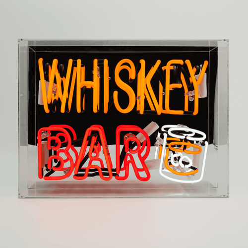 'Whiskey Bar' Neon Box Sign