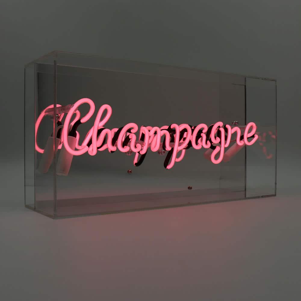 'Champagne' Verre Enseigne Néon