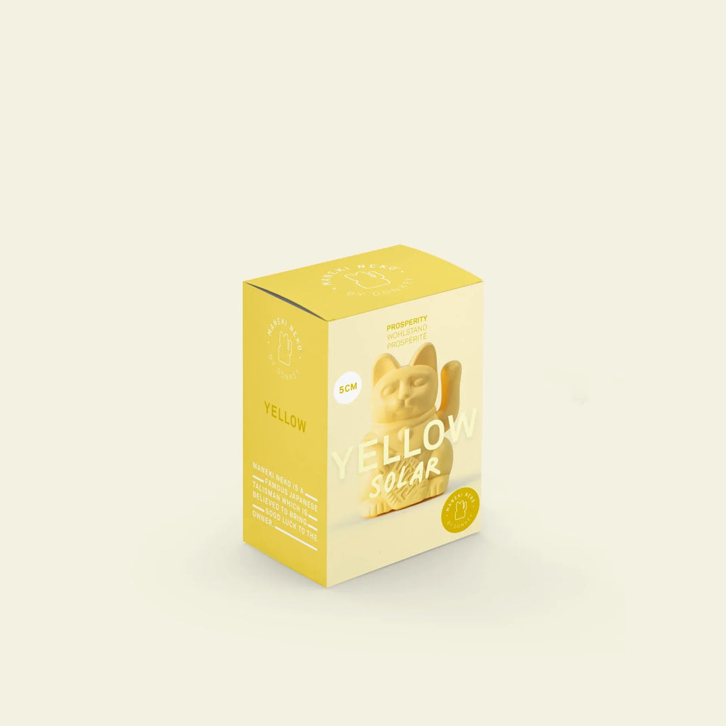 Mini Chat Chanceux Solaire Jaune