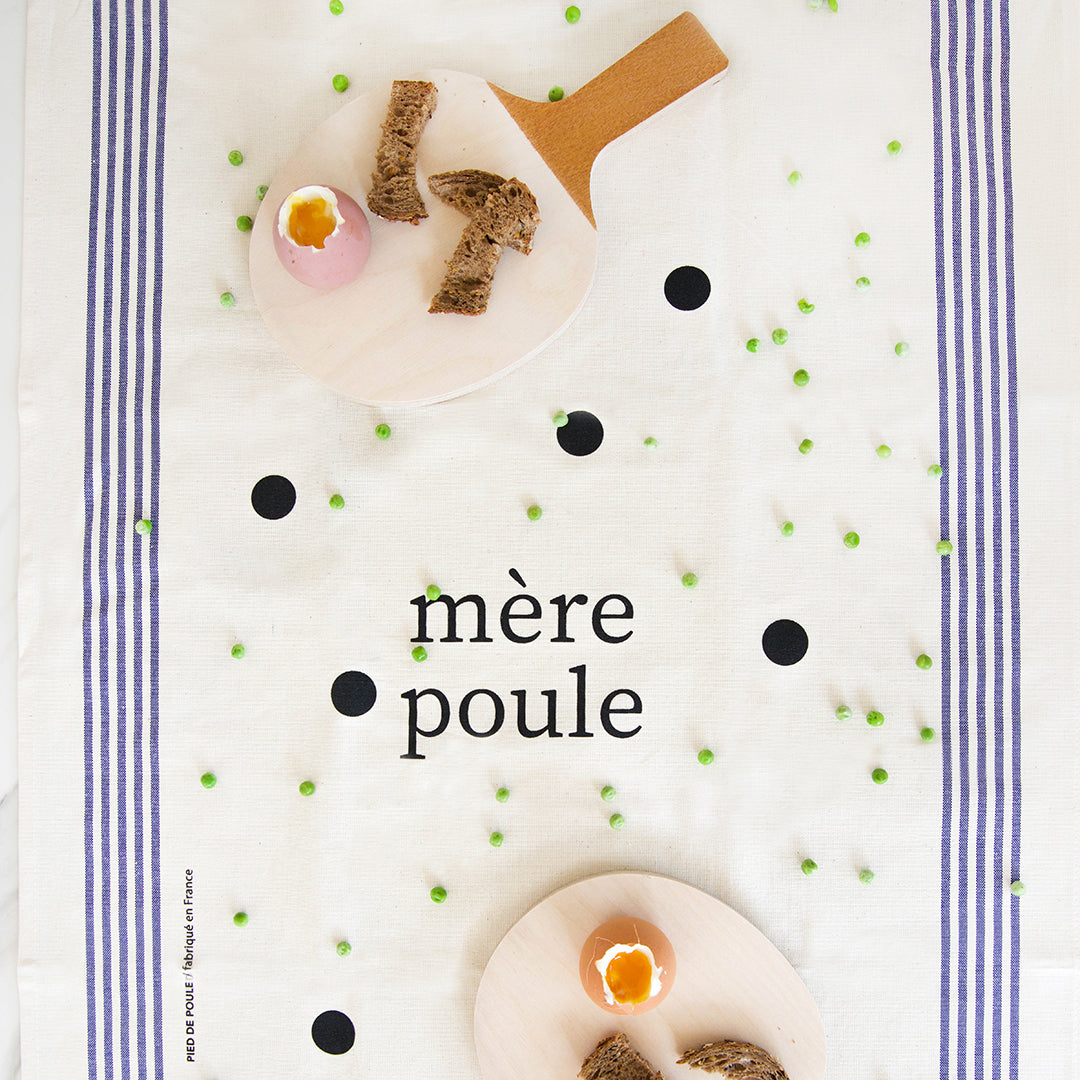 Designcadeau – torchon famille mere poule pied de poule 