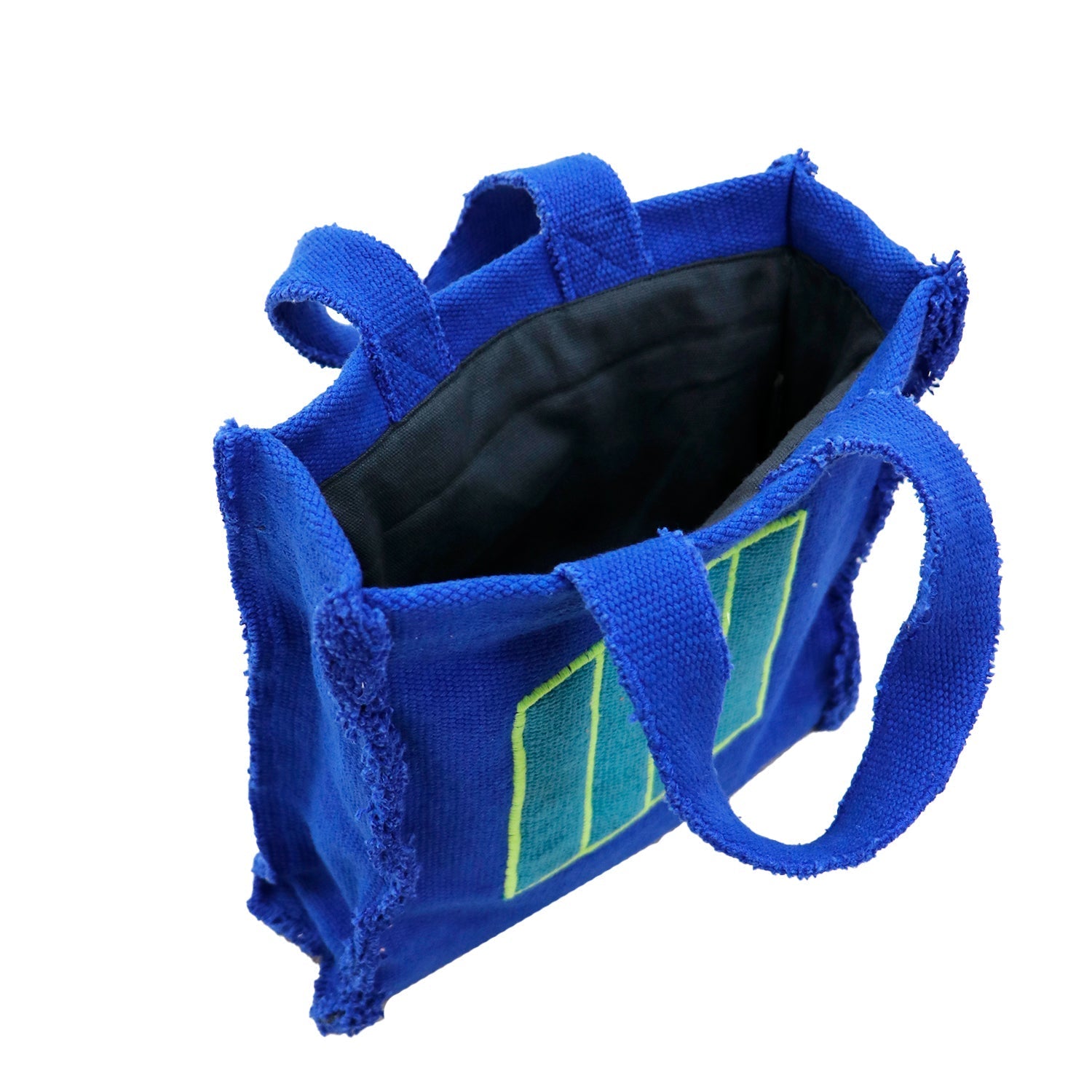 Sac à main textile bleu Cell – Oli&Carol x Peter Halley – vue produit 3