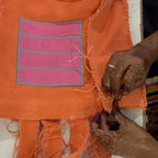 Sac à main textile orange Cell – Oli&Carol x Peter Halley – vue produit 4