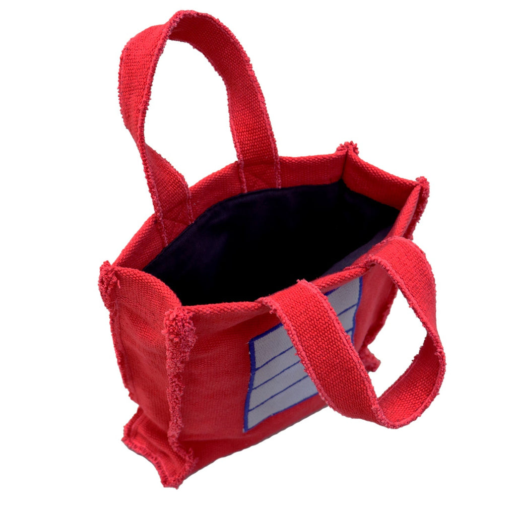 Sac à main textile rouge Cell – Oli&Carol x Peter Halley – vue produit 2