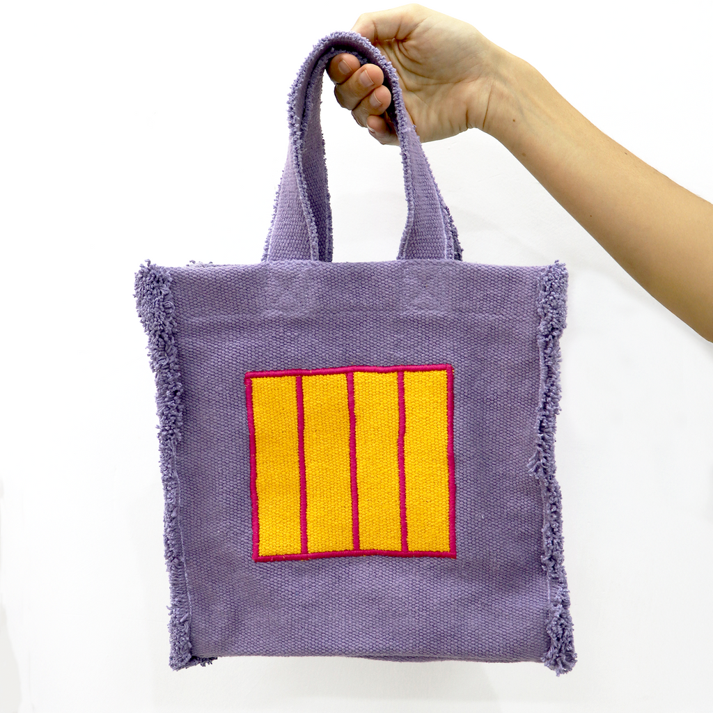 Sac à main textile violet Cell – Oli&Carol x Peter Halley – vue produit 2