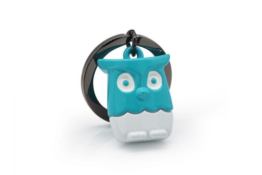 porte cles hibou turquoise metalmorphose 