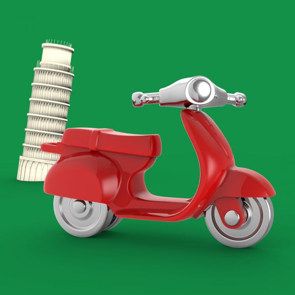 porte cles scooter retro rouge metalmorphose 