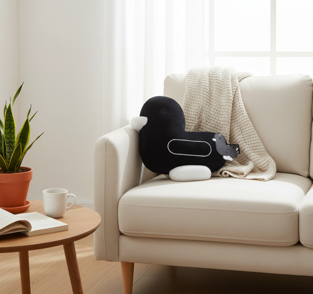 Coussin Canard Noir | Objetos de diseño y regalos originales