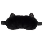 Masque de sommeil peluche – chat noir