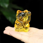 Statuette Chat Chanceux Jaune - le Chat Chanceux
