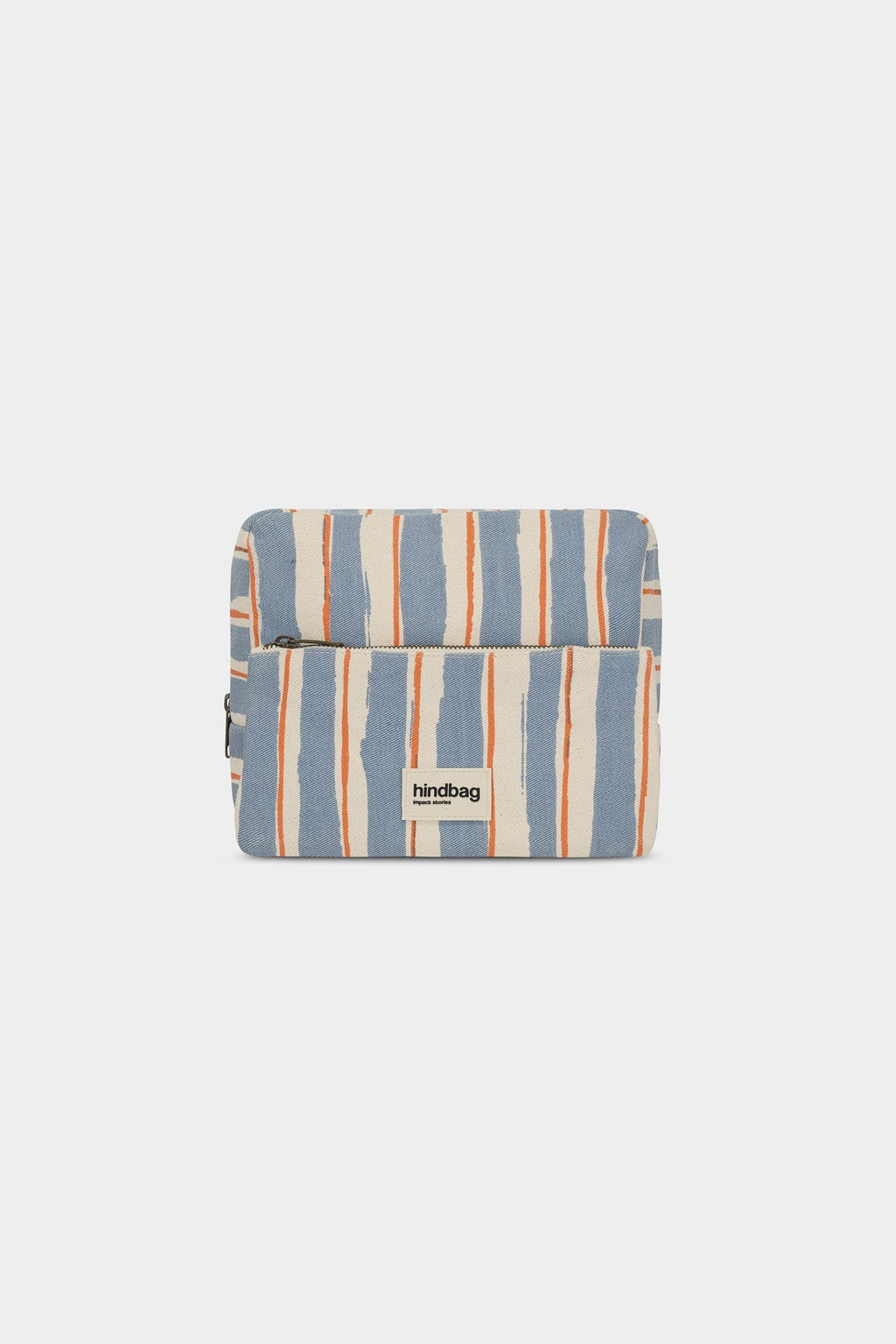 Trousse de toilette XL Alix Rayures Orange et Bleu