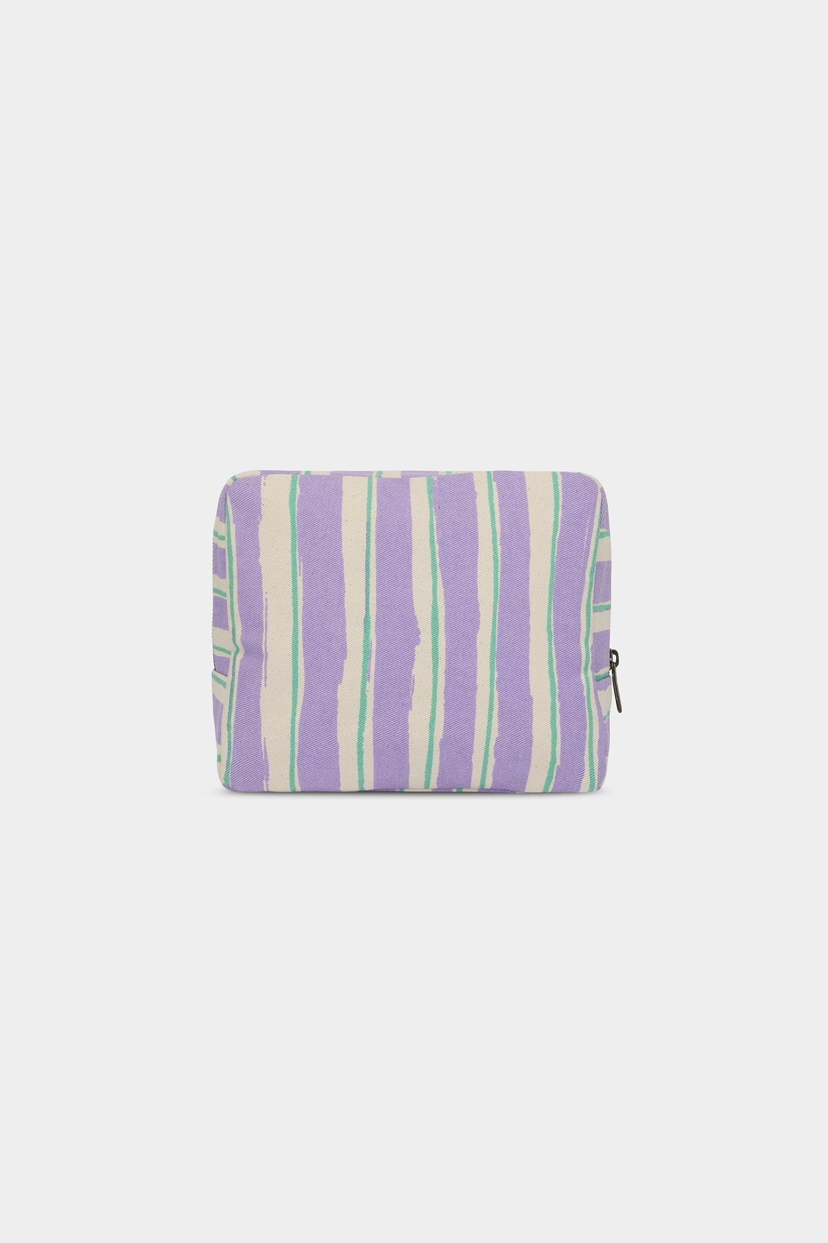Trousse de toilette XL Alix Rayures Vert et Parme
