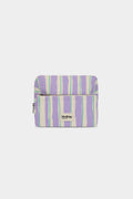 Trousse de toilette XL Alix Rayures Vert et Parme