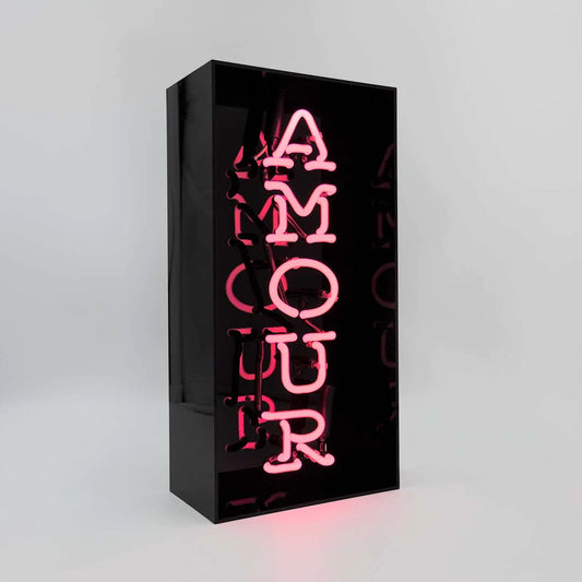 Neon love - Black acrylic box