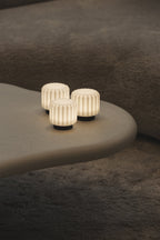 Designcadeau – 3 lampes dentelles 9cm rechargeable atelier pierre 