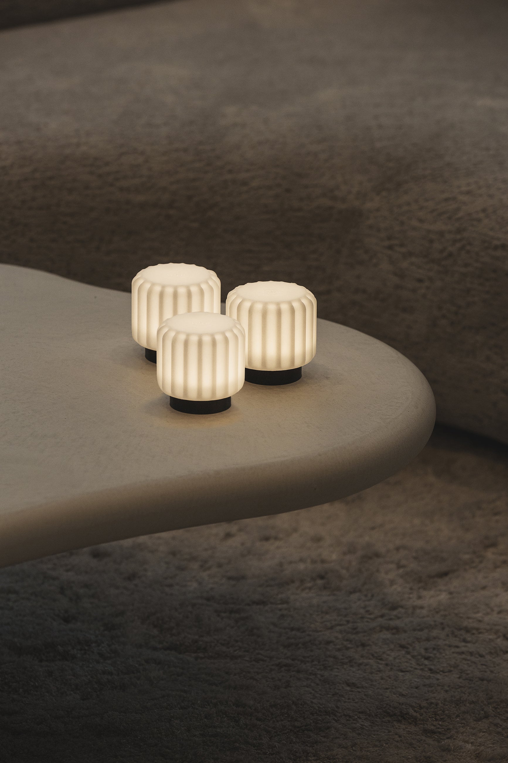 Designcadeau – 3 lampes dentelles 9cm rechargeable atelier pierre 