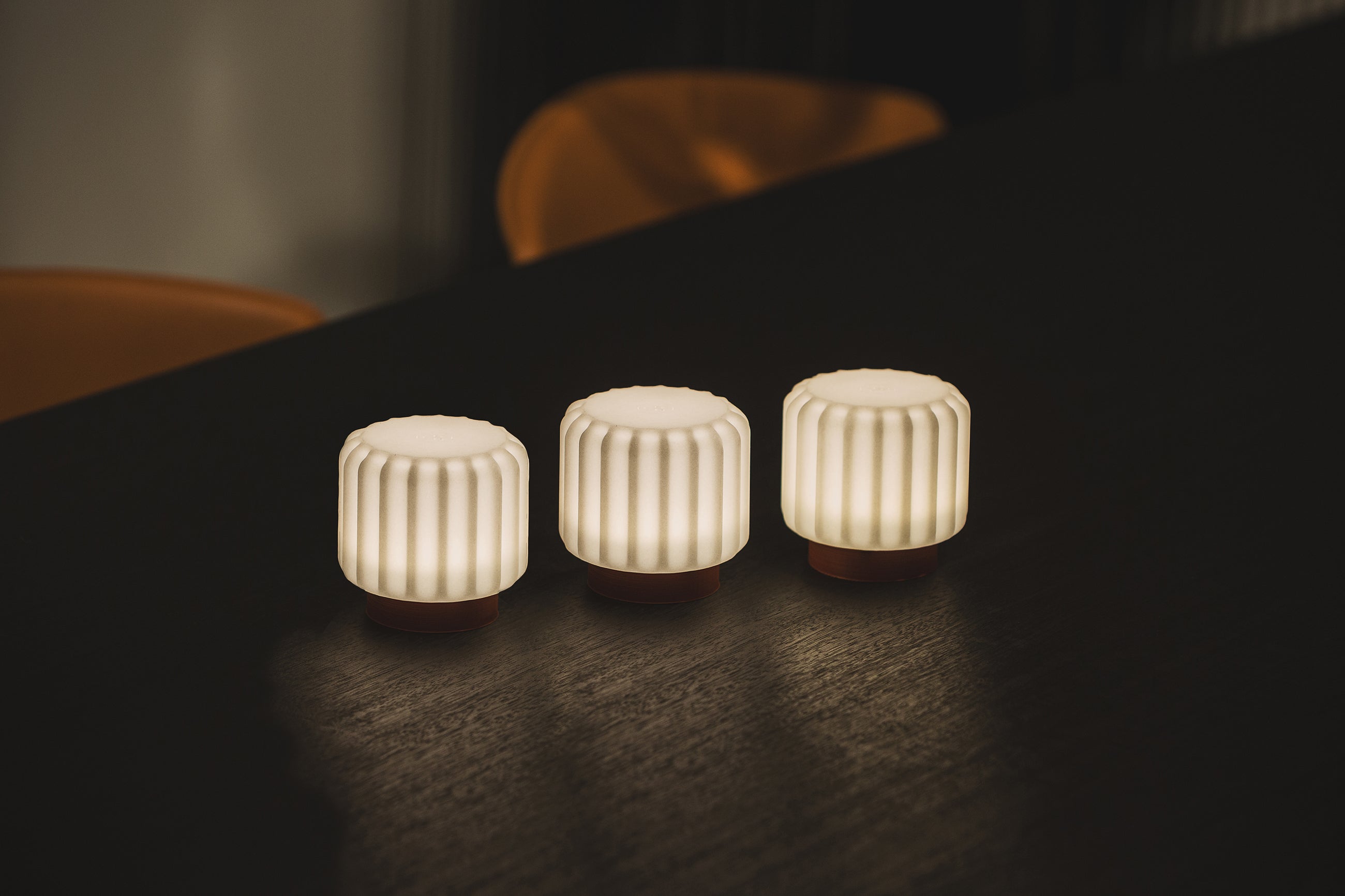 Designcadeau – 3 lampes dentelles 9cm rechargeable atelier pierre 