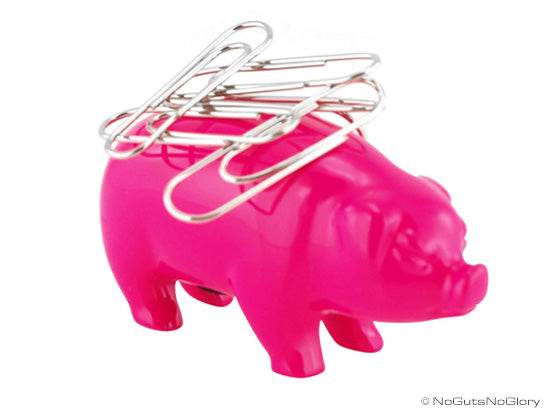 Designcadeau – aimant a trombones cochon rose metalmorphose NGNG291 