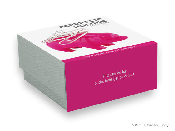 Designcadeau – aimant a trombones cochon rose metalmorphose 