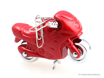 Aimant à trombones Moto Rouge Meta[l]morphose | Boutique d'objets cadeaux designs CoolDesign.fr