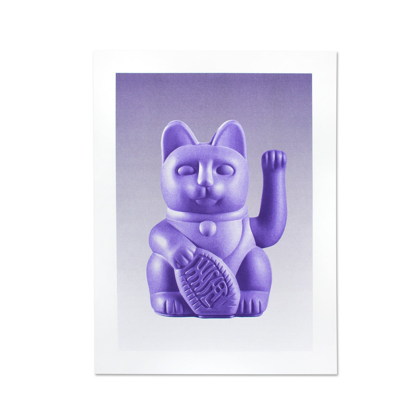 Artprint Chat Chanceux Lilas