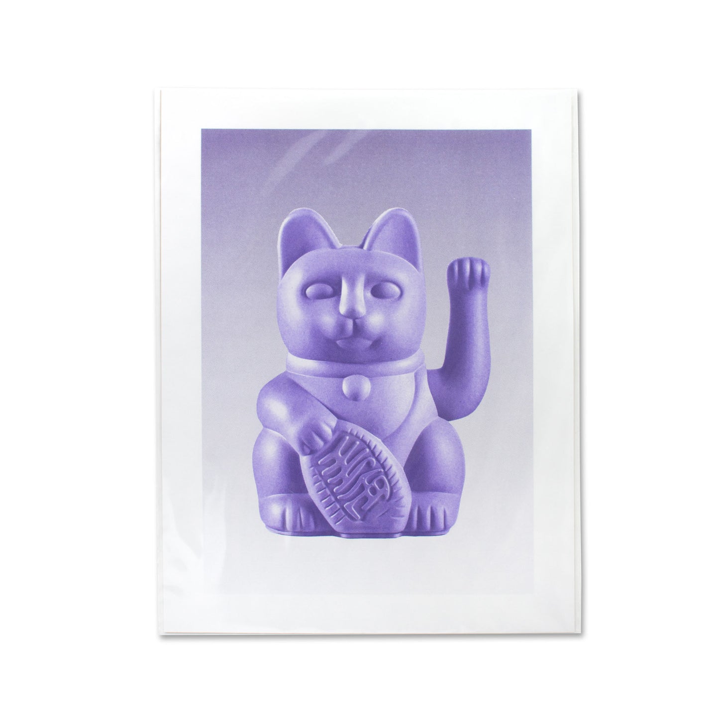 Artprint Chat Chanceux Lilas