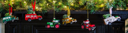 Boule de Noël Tracteur Vert