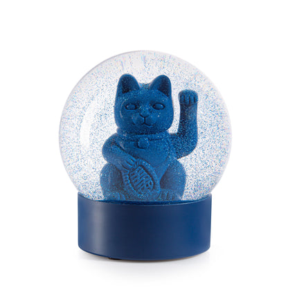 Boule à Neige Chat Chanceux Bleu Donkey | Boutique d'objets cadeaux designs CoolDesign.fr