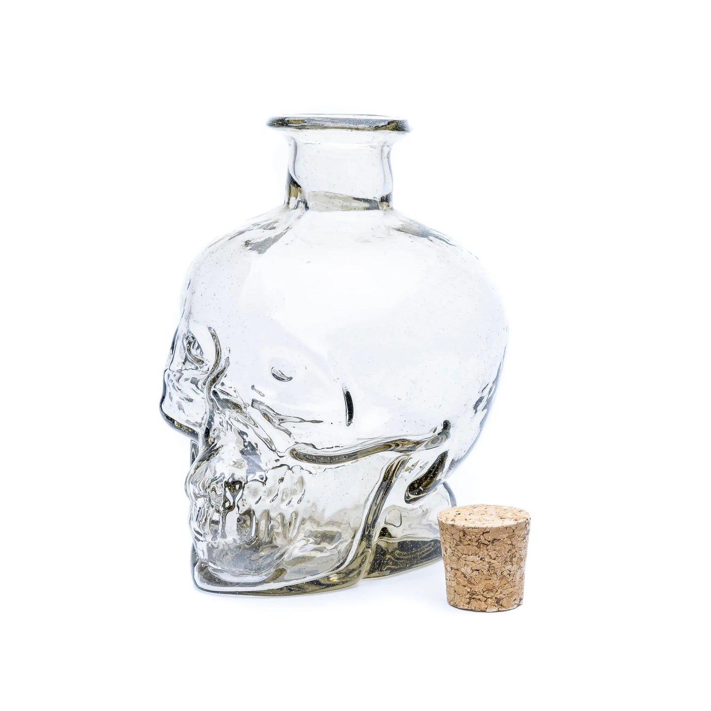 Skull glass bottle