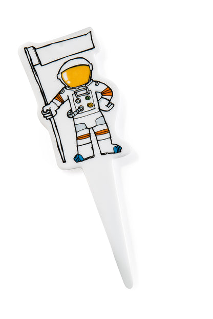 Étiquette Pot de Fleur Astronaute