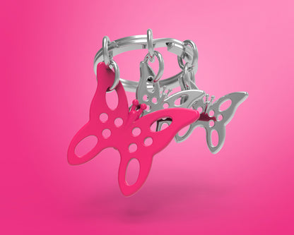 Porte clés Papillon Rose Meta[l]morphose | Boutique d'objets cadeaux designs CoolDesign.fr