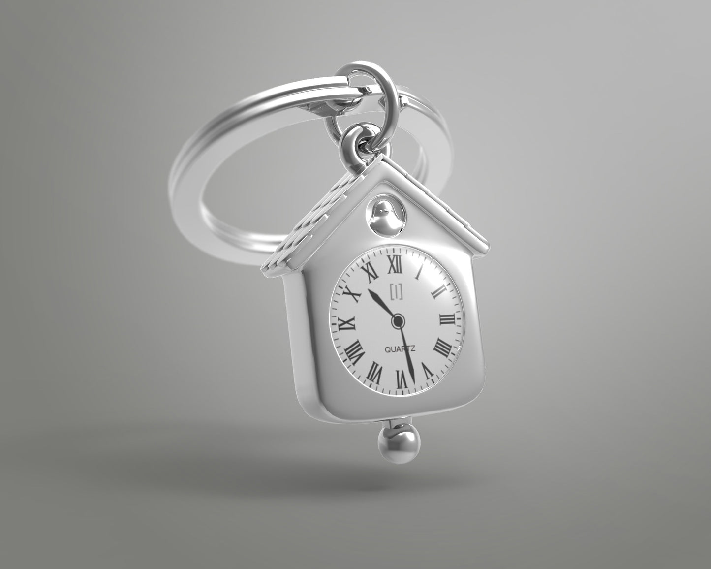Porte clés Horloge Argenté Meta[l]morphose | Boutique d'objets cadeaux designs CoolDesign.fr