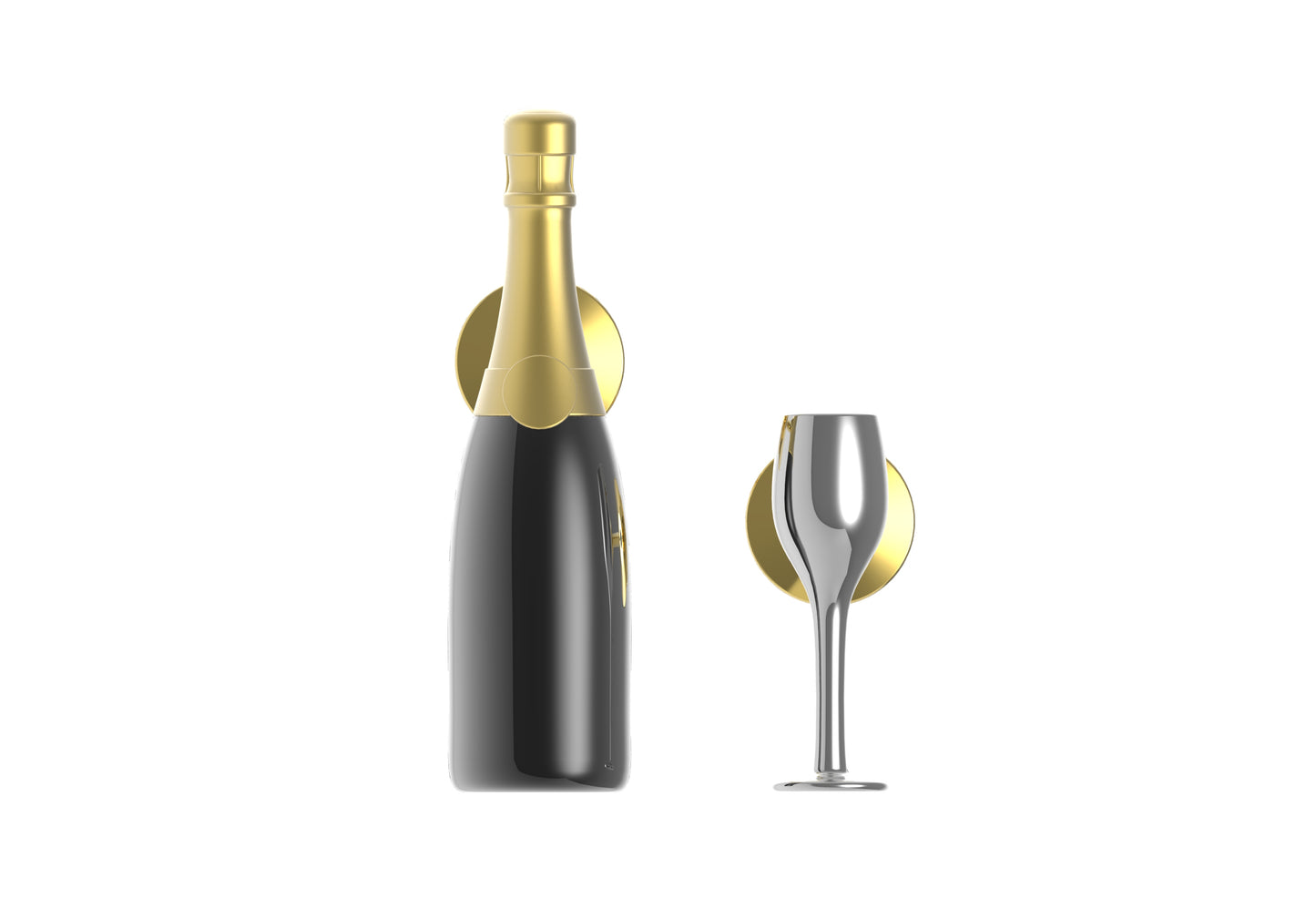 Pins Champagne et Coupe Meta[l]morphose | Boutique d'objets cadeaux designs CoolDesign.fr