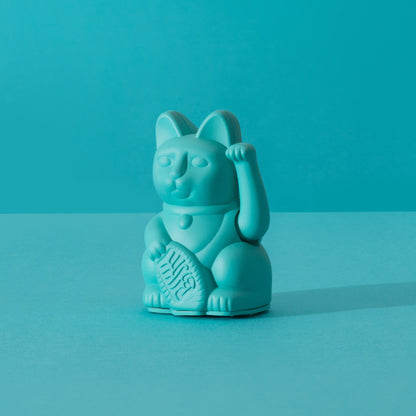 Mini Chat Chanceux Turquoise Donkey | Boutique d'objets cadeaux designs CoolDesign.fr