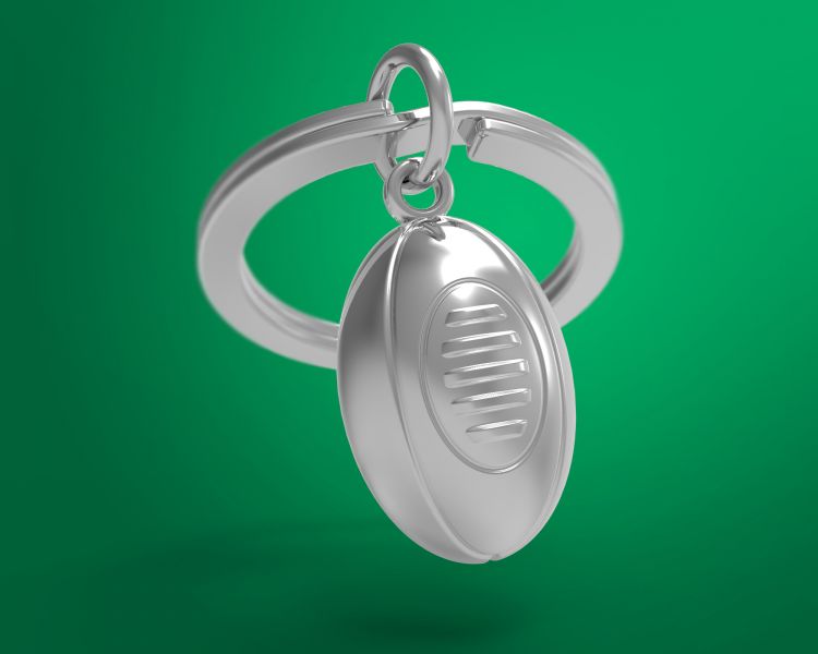Porte clés Ballon de Rugby Meta[l]morphose | Boutique d'objets cadeaux designs CoolDesign.fr