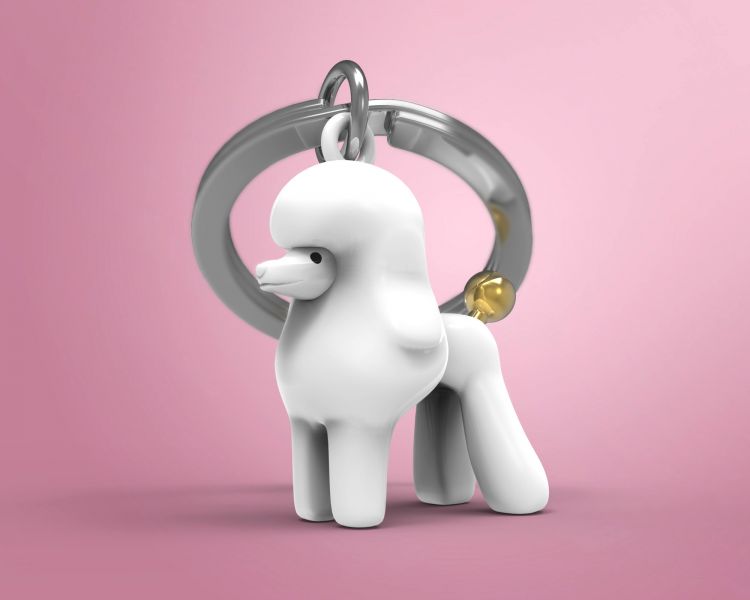 Porte clés Caniche Blanc Meta[l]morphose | Boutique d'objets cadeaux designs CoolDesign.fr