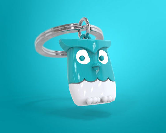 Porte clés Hibou Turquoise Meta[l]morphose | Boutique d'objets cadeaux designs CoolDesign.fr