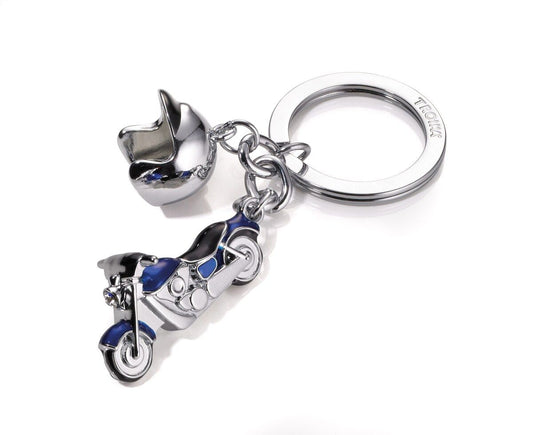 Porte clés Moto Custom Bleue
