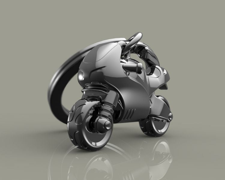 Porte clés Moto Sportive Grise Meta[l]morphose | Boutique d'objets cadeaux designs CoolDesign.fr