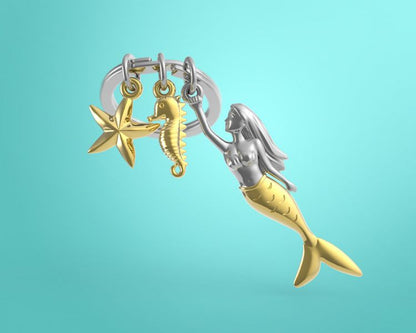 Porte clés Sirène Meta[l]morphose | Boutique d'objets cadeaux designs CoolDesign.fr