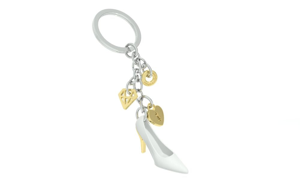 Porte clés Talon Charm Blanc Meta[l]morphose | Boutique d'objets cadeaux designs CoolDesign.fr