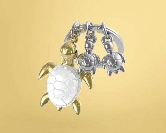 Porte clés Tortue de Mer Dorée Meta[l]morphose | Boutique d'objets cadeaux designs CoolDesign.fr