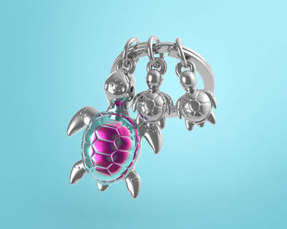Porte clés Tortue de Mer Arc en ciel Meta[l]morphose | Boutique d'objets cadeaux designs CoolDesign.fr